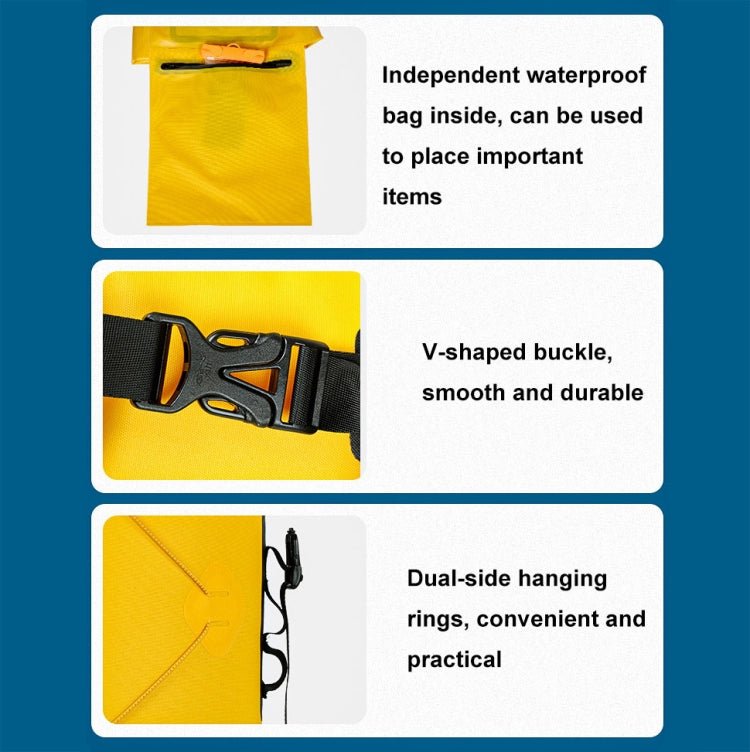 XINDA XD-BAG19 IPX7 Waterproof Outdoor Stream Tracing Backpack Diving Bag, Color: Yellow-26L - British D'sire