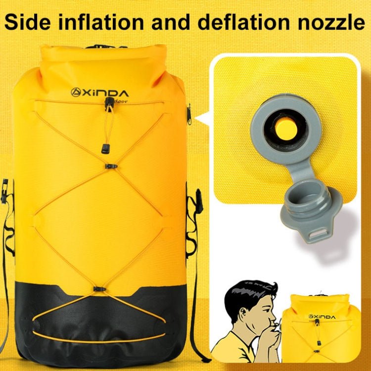XINDA XD-BAG19 IPX7 Waterproof Outdoor Stream Tracing Backpack Diving Bag, Color: Yellow-26L - British D'sire