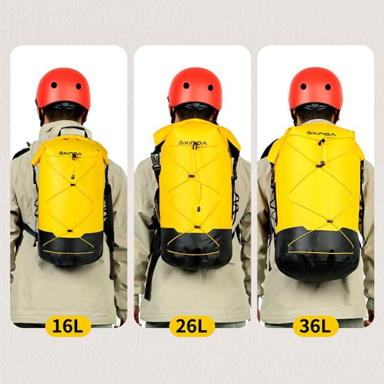 XINDA XD-BAG19 IPX7 Waterproof Outdoor Stream Tracing Backpack Diving Bag, Color: Yellow-26L - British D'sire