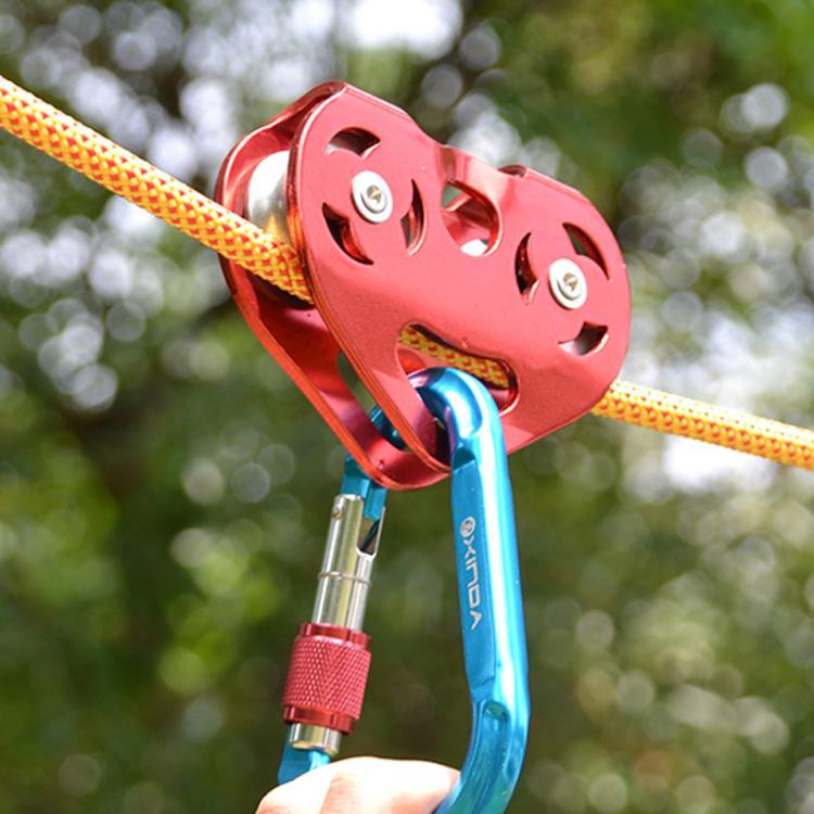 XINDA XD-Q9676 Outdoor Crossing Slip Rope Transportation Double Axle Double Pulley(Black) Secondary image