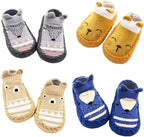 XM - Amigo 4 Pairs of Baby Boys Girls Indoor Slippers Anti - Slip Socks Shoes - Kids shoes - British D'sire