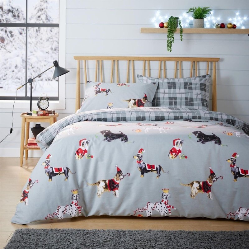 Xmas Duvet Quilt Cover Dogs Christmas Kids Bedding Set Single Double King - Home, Furniture & DIY:Bedding:Bedding Sets & Duvet Covers - British D'sire