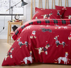 Xmas Duvet Quilt Cover Dogs Christmas Kids Bedding Set Single Double King - Home, Furniture & DIY:Bedding:Bedding Sets & Duvet Covers - British D'sire