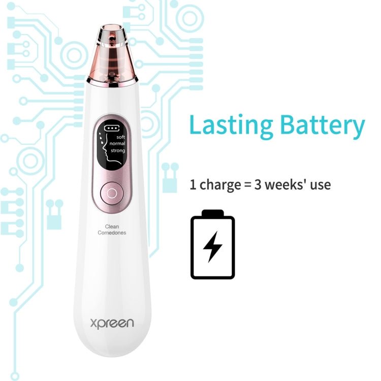 Xpreen Rechargeable Pore Cleanser Home Facial Beauty Device with LED Screen & 4 Probes - British D'sire