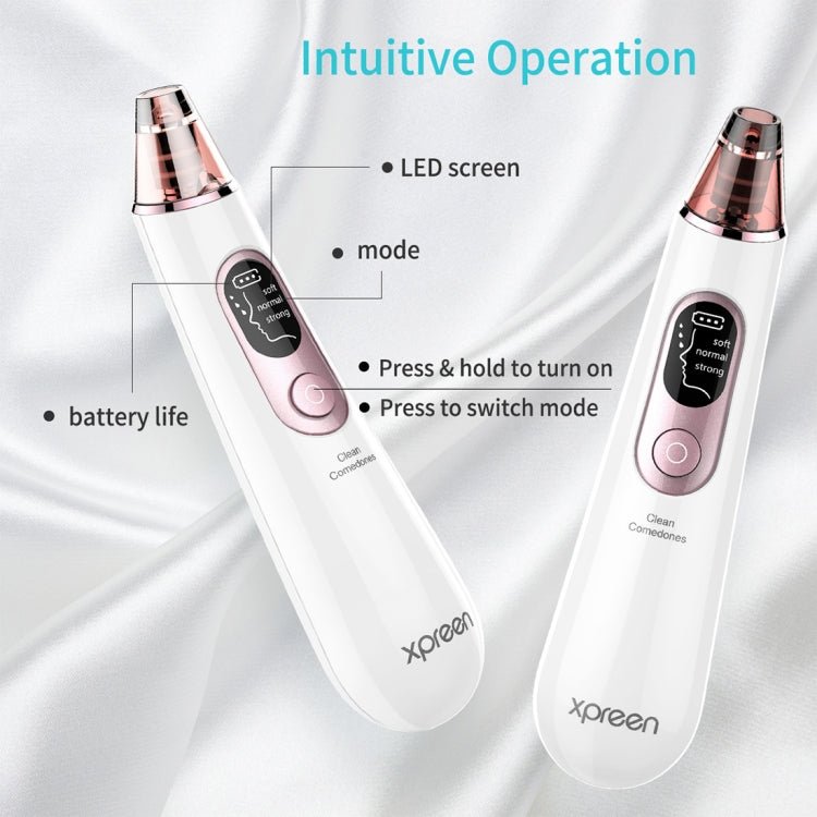 Xpreen Rechargeable Pore Cleanser Home Facial Beauty Device with LED Screen & 4 Probes - British D'sire