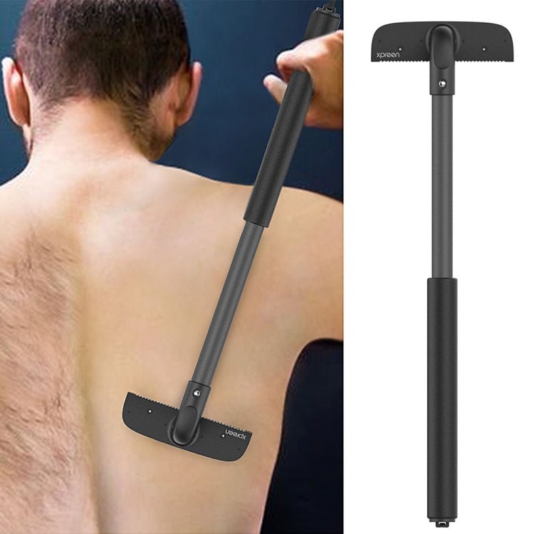 XPREEN XPRE034 Stretchable Handle Stainless Steel Blade Back Shaver Adjustable Back Razor with Lanyard for Men(Black) - British D'sire Main image