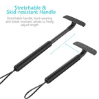XPREEN XPRE034 Stretchable Handle Stainless Steel Blade Back Shaver Adjustable Back Razor with Lanyard for Men(Black) - British D'sire