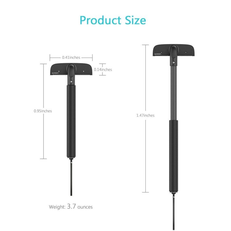 XPREEN XPRE034 Stretchable Handle Stainless Steel Blade Back Shaver Adjustable Back Razor with Lanyard for Men(Black) - British D'sire