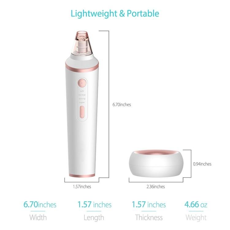 XPREEN XPRE037 Wireless Charging Multi-function Blackhead Extractor Pore Cleanser with Four Probes & LED Lighting Function(White) - British D'sire