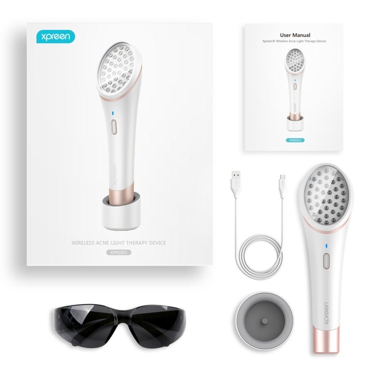 XPREEN XPRE052 Wireless Rechargeable Light Acne Treatment Device Home Acne Clearing Eraser with Blue Light and Red Light(White) - British D'sire