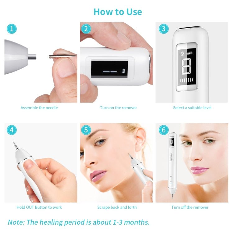 Xpreen XPRE061 Professional Dark Spot Remover Freckle Tattoo Chargeable Wart Mole Remover, with LED Screen and Spotlight(Tarnish) - British D'sire