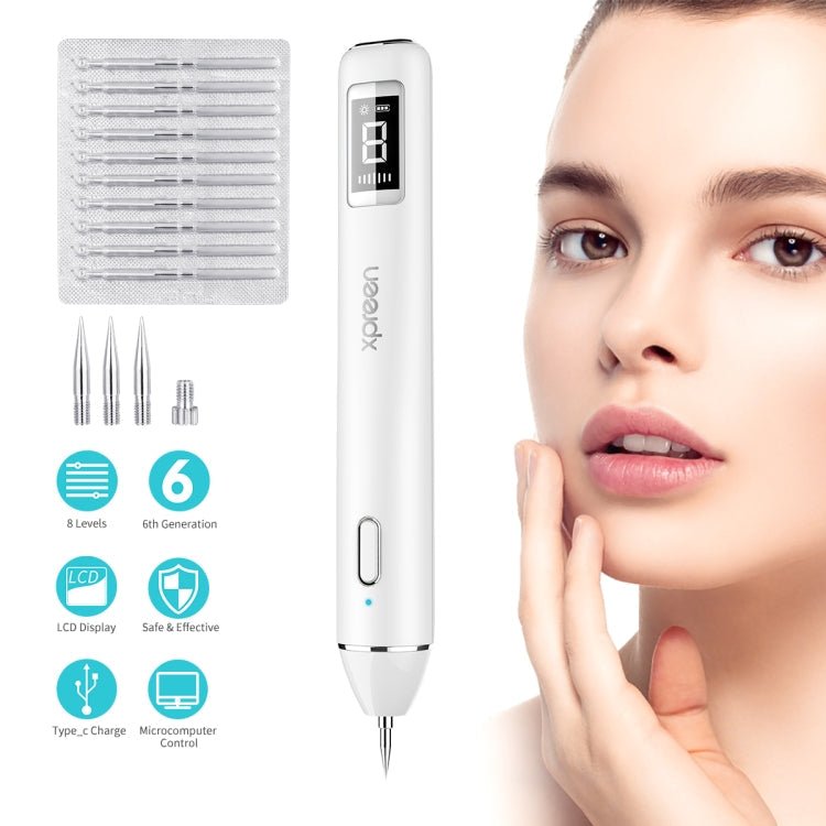 Xpreen XPRE061 Professional Dark Spot Remover Freckle Tattoo Chargeable Wart Mole Remover, with LED Screen and Spotlight(Tarnish) - British D'sire