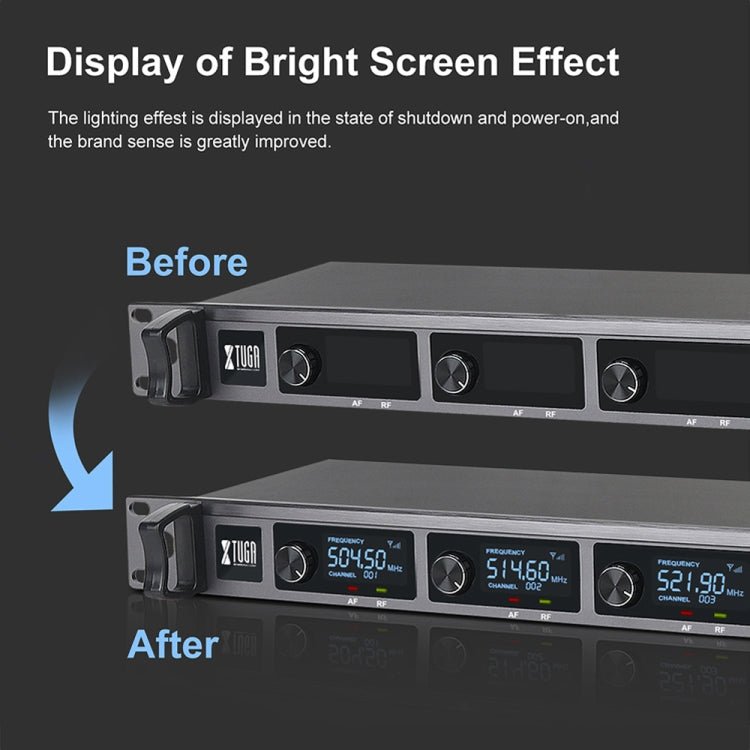 XTUGA A140 - B Wireless Microphone System 4 BodyPack Headset Lavalier Microphone(AU Plug) - British D'sire