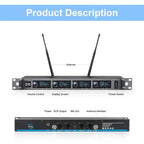 XTUGA A140 - C Wireless Microphone System 4 - Channel UHF Four Conference Mics(UK Plug) - British D'sire