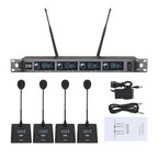 XTUGA A140 - C Wireless Microphone System 4 - Channel UHF Four Conference Mics(UK Plug) - British D'sire