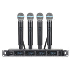 XTUGA A140 - H Wireless Microphone System 4 Channel UHF Handheld Microphone(EU Plug) - British D'sire