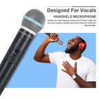 XTUGA A140 - HB Wireless Microphone System 4 Channel Handheld Lavalier Headset Microphone(UK Plug) - British D'sire