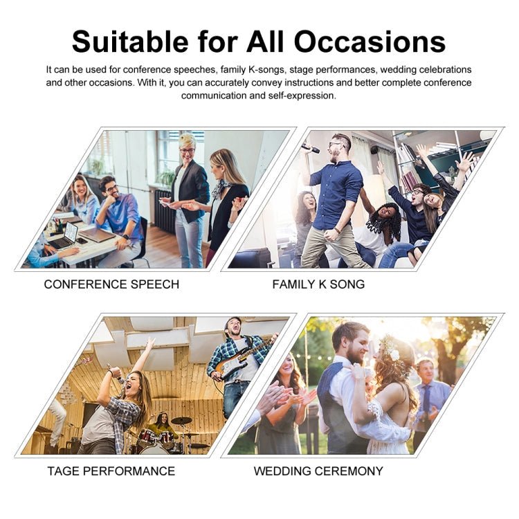 XTUGA A140 - HB Wireless Microphone System 4 Channel Handheld Lavalier Headset Microphone(US Plug) - British D'sire