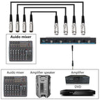 XTUGA A400 - H Professional 4 - Channel UHF Wireless Microphone System with 4 Handheld Microphone(AU Plug) - British D'sire
