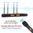XTUGA A400 - HB Professional 4 - Channel UHF Wireless Microphone System with 2 Handheld & 2 Headset Microphone(EU Plug) - British D'sire