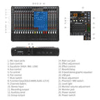 XTUGA B1404FX 14 Channels Bluetooth Audio Mixer Digital DJ Controller Sound Mixing Console (EU Plug) - British D'sire