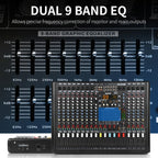 XTUGA B1404FX 14 Channels Bluetooth Audio Mixer Digital DJ Controller Sound Mixing Console (EU Plug) - British D'sire