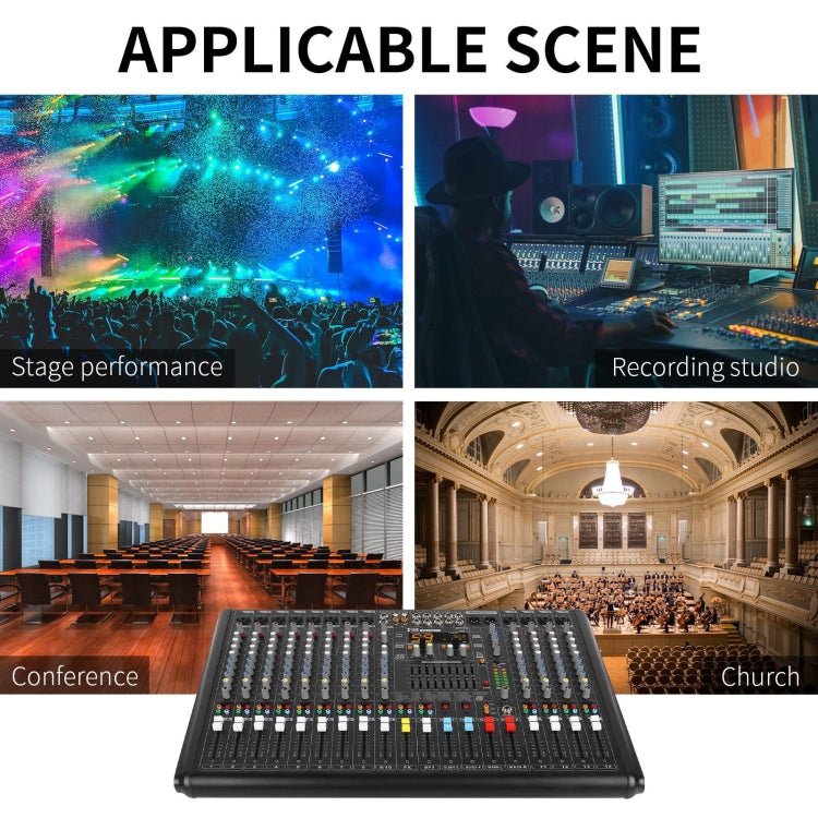 XTUGA B1404FX 14 Channels Bluetooth Audio Mixer Digital DJ Controller Sound Mixing Console (EU Plug) - British D'sire