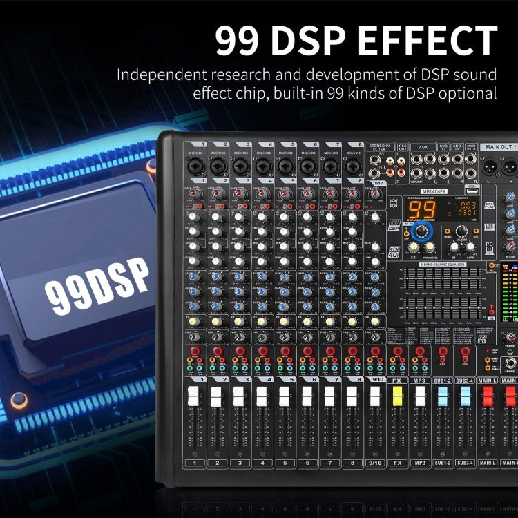 XTUGA B1404FX 14 Channels Bluetooth Audio Mixer Digital DJ Controller Sound Mixing Console (EU Plug) - British D'sire
