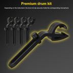 XTUGA DI7 7 - Piece Wired Dynamic Drum Mic Kit Kick Bass Tom/Snare Cymbals Microphone Set with XLR Cables - British D'sire