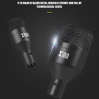 XTUGA DI7 7 - Piece Wired Dynamic Drum Mic Kit Kick Bass Tom/Snare Cymbals Microphone Set with XLR Cables - British D'sire