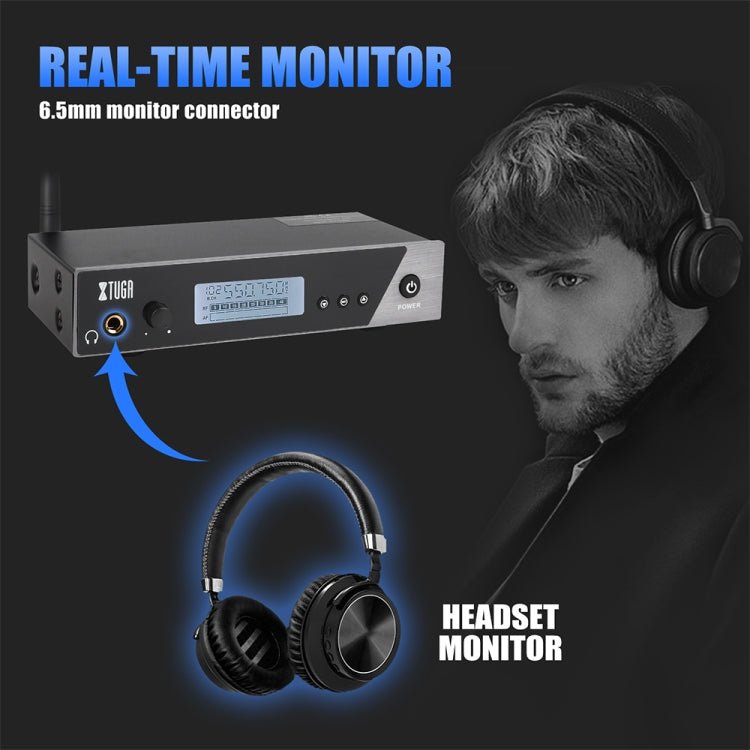 XTUGA IEM1100 Professional Wireless In Ear Monitor System 1 BodyPacks(EU Plug) - British D'sire
