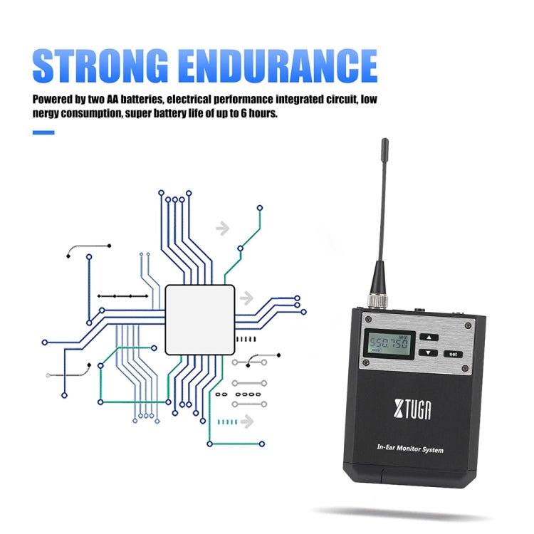 XTUGA IEM1100 Professional Wireless In Ear Monitor System 1 BodyPacks(US Plug) - British D'sire