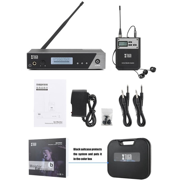 XTUGA IEM1100 Professional Wireless In Ear Monitor System 2 BodyPacks(AU Plug) - British D'sire