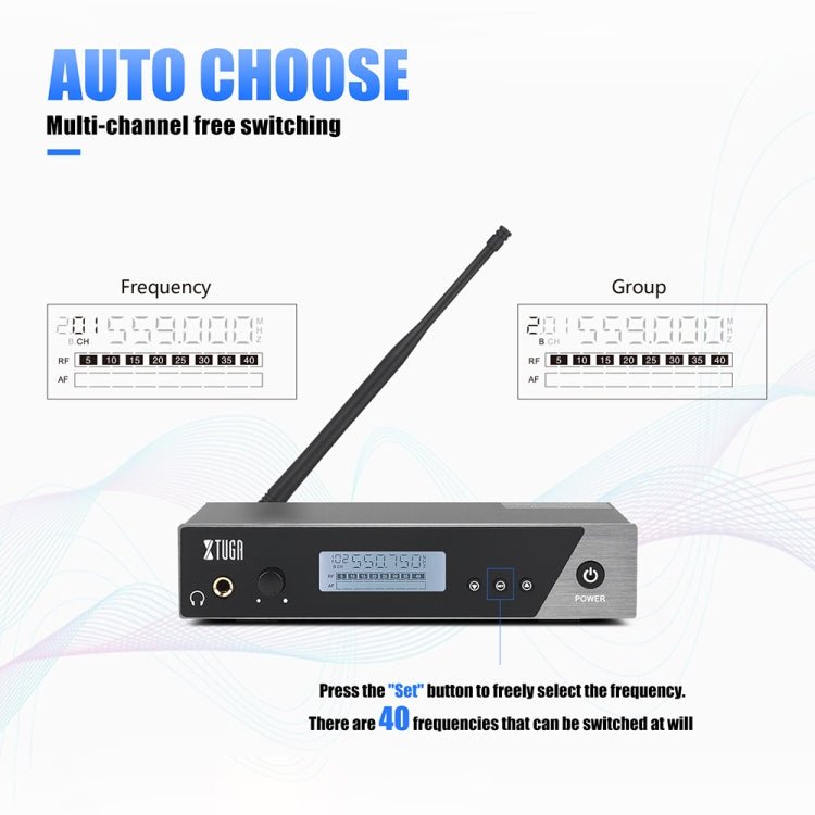 XTUGA IEM1100 Professional Wireless In Ear Monitor System 2 BodyPacks(US Plug) - British D'sire