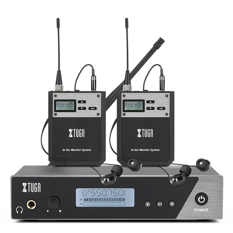 XTUGA IEM1100 Professional Wireless In Ear Monitor System 2 BodyPacks(US Plug) - British D'sire Main image