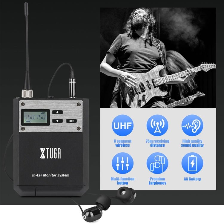 XTUGA IEM1100 Professional Wireless In Ear Monitor System 4 BodyPacks(EU Plug) - British D'sire