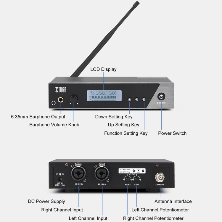 XTUGA IEM1100 Professional Wireless In Ear Monitor System 4 BodyPacks(US Plug) - British D'sire