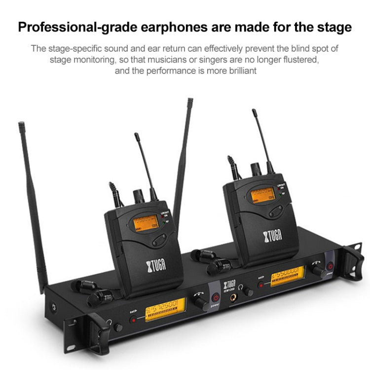 XTUGA IEM1200 Wireless Transmitter 10 Bodypack Stage Singer In - Ear Monitor System (AU Plug) - British D'sire