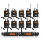 XTUGA IEM1200 Wireless Transmitter 10 Bodypack Stage Singer In - Ear Monitor System (AU Plug) - British D'sire