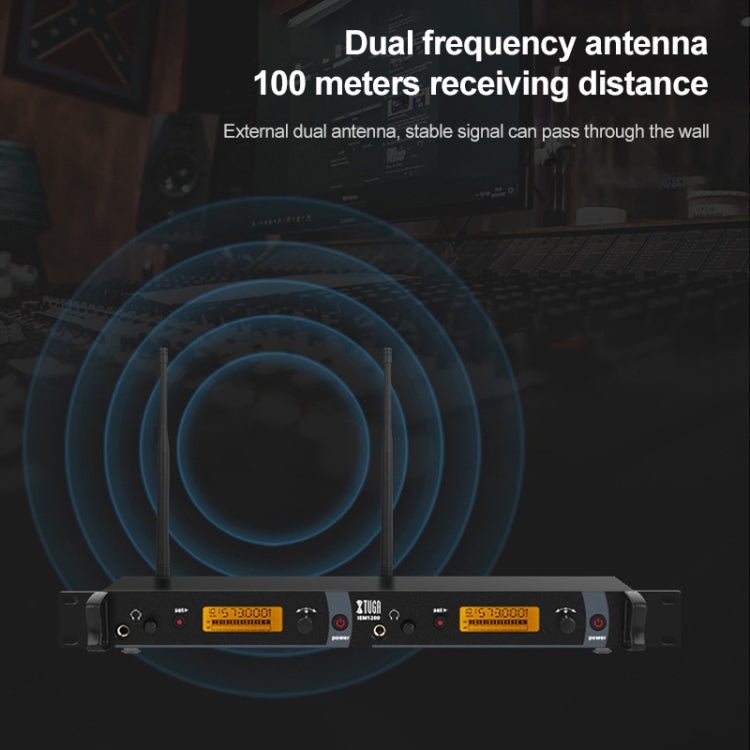 XTUGA IEM1200 Wireless Transmitter 10 Bodypack Stage Singer In - Ear Monitor System (AU Plug) - British D'sire
