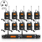 XTUGA IEM1200 Wireless Transmitter 10 Bodypack Stage Singer In - Ear Monitor System (UK Plug) - British D'sire