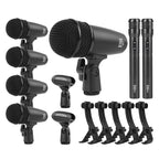 XTUGA MI7 - A 7 - Piece Wired Dynamic Drum Mic Kit Kick Bass Tom/Snare Cymbals Microphone Set - British D'sire