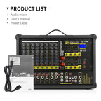 XTUGA PM1202 900W 10 Channel Stage Power Mixer 24Bit Multil - FX Processor Dual 99 DSP Effect DJ Amplifier (EU Plug) - British D'sire