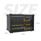 XTUGA PM1202 900W 10 Channel Stage Power Mixer 24Bit Multil - FX Processor Dual 99 DSP Effect DJ Amplifier (EU Plug) - British D'sire