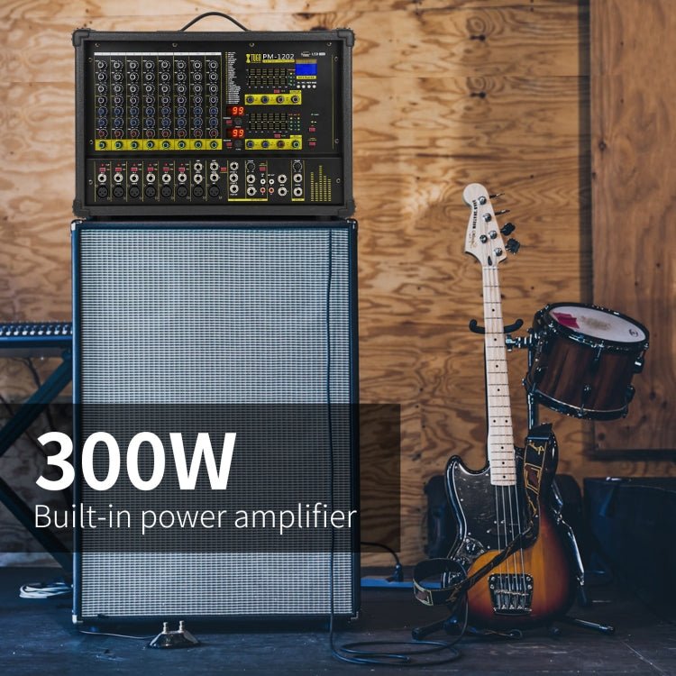 XTUGA PM1202 900W 10 Channel Stage Power Mixer 24Bit Multil - FX Processor Dual 99 DSP Effect DJ Amplifier (UK Plug) - British D'sire