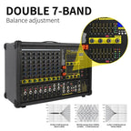 XTUGA PM1202 900W 10 Channel Stage Power Mixer 24Bit Multil - FX Processor Dual 99 DSP Effect DJ Amplifier (UK Plug) - British D'sire