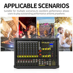 XTUGA PM1202 900W 10 Channel Stage Power Mixer 24Bit Multil - FX Processor Dual 99 DSP Effect DJ Amplifier (UK Plug) - British D'sire