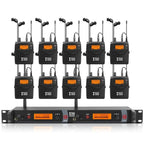XTUGA RW2080 UHF Wireless Stage Singer In - Ear Monitor System 10 BodyPacks(UK Plug) - British D'sire