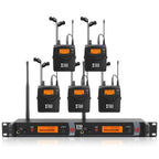 XTUGA RW2080 UHF Wireless Stage Singer In - Ear Monitor System 5 BodyPacks(US Plug) - British D'sire