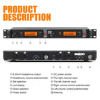 XTUGA RW2080 UHF Wireless Stage Singer In - Ear Monitor System 6 BodyPacks(US Plug) - British D'sire
